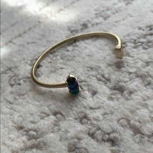 Kendra Scott gold cuff bracelet bangle blue